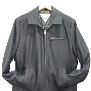 Levi’s Black Wool Blend Zip Jacket Men’s Large Lined Classic Winter Coat